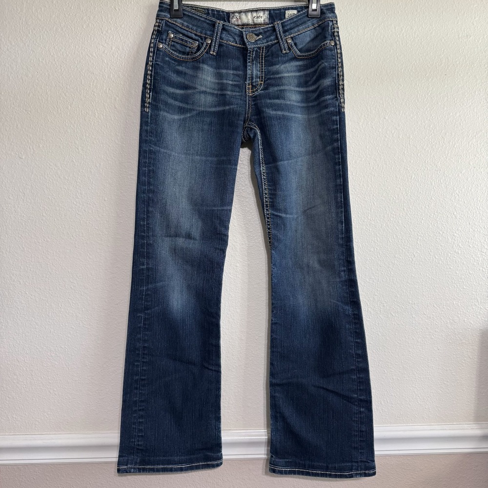 Buckle BKE Kate Boot Stretch Jeans Womens 26R Blue Denim Embellished‎ Zip Fly